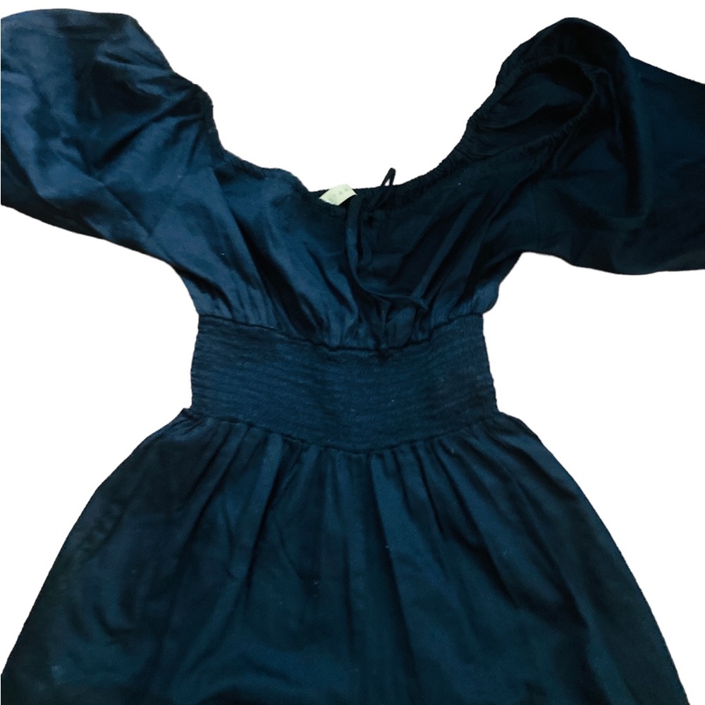 STARK Black Puff Sleeve Jumpsuit Elastic Waist-Sz M - Picture 2 of 6